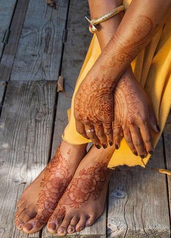 Traditional henna tattoos